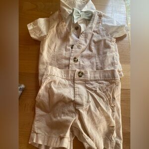 Carter's Cream and Blue Striped Vest Set
